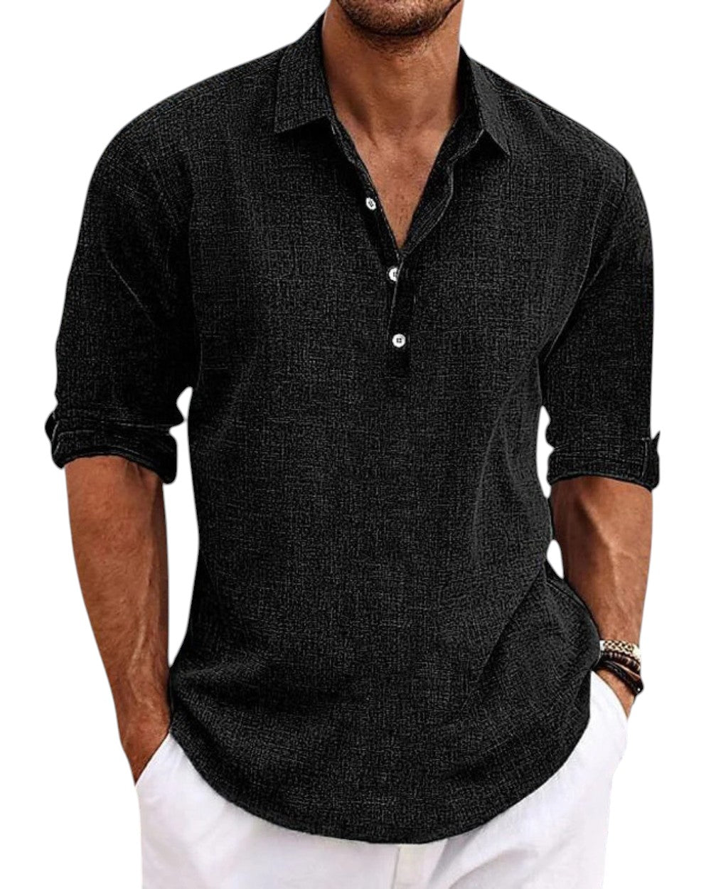 Pallogrino – Chemise en Lin à Boutons pour Homme – Look Estival Décontracté
