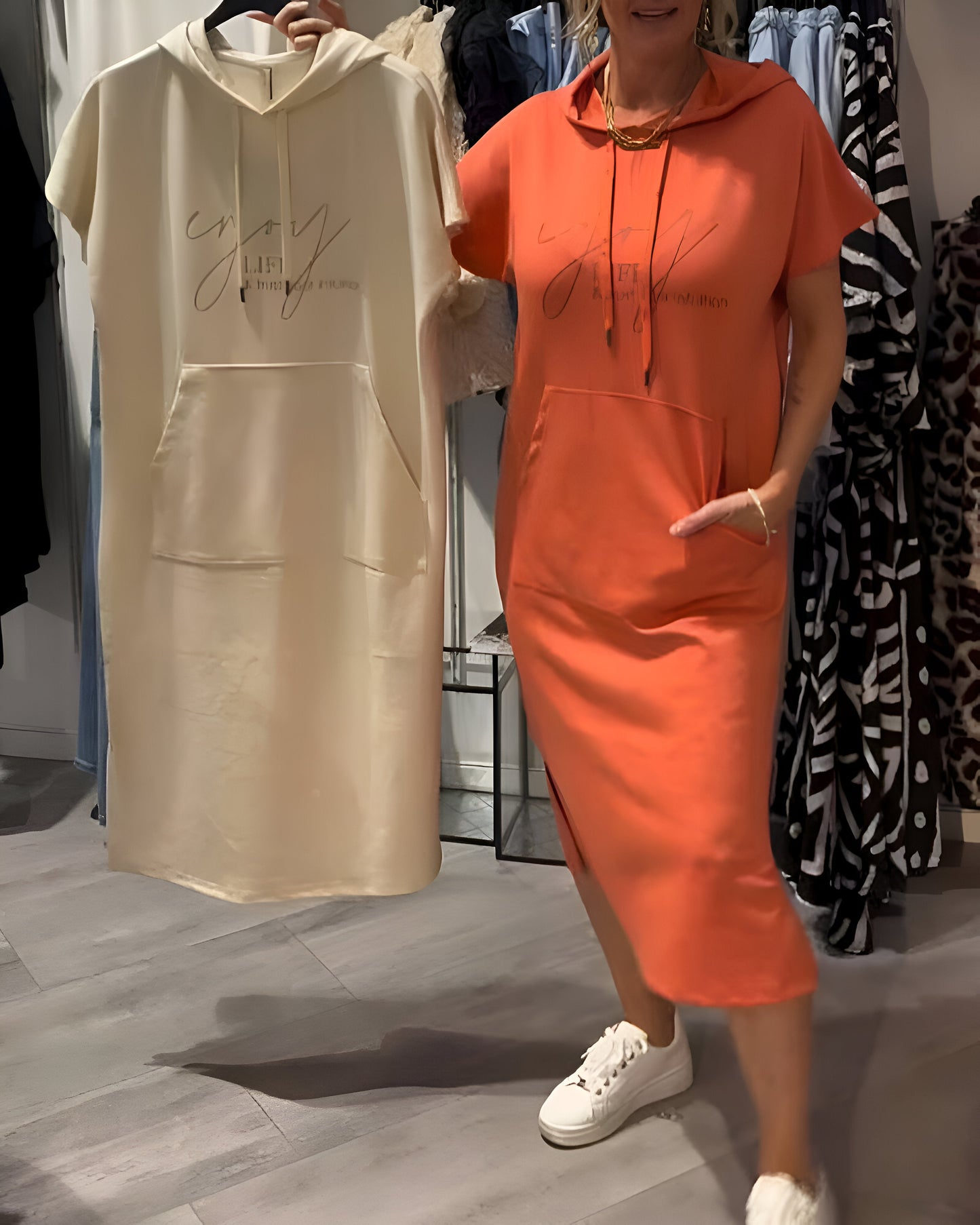 Saskia | Robe Décontractée à Capuche