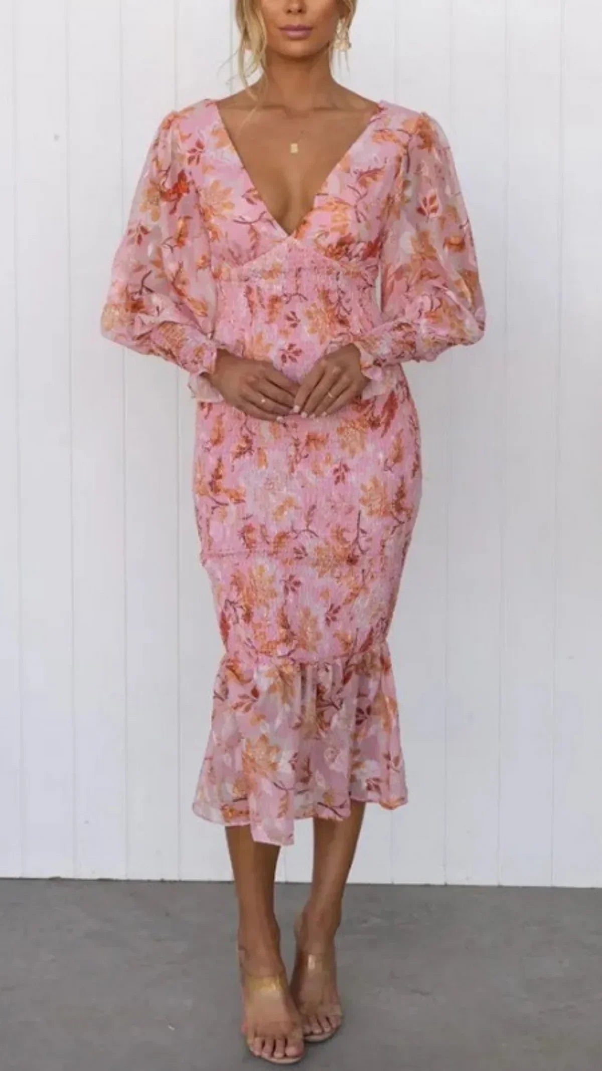 Nevara | Robe Midi Imprimé Floral