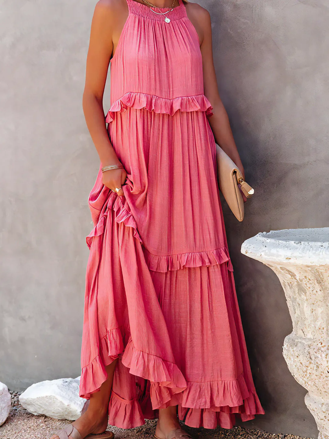 Mabel™ – Robe Longue Volants & Légèreté