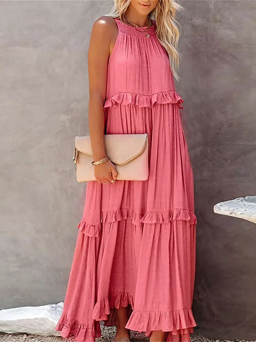 Mabel™ – Robe Longue Volants & Légèreté