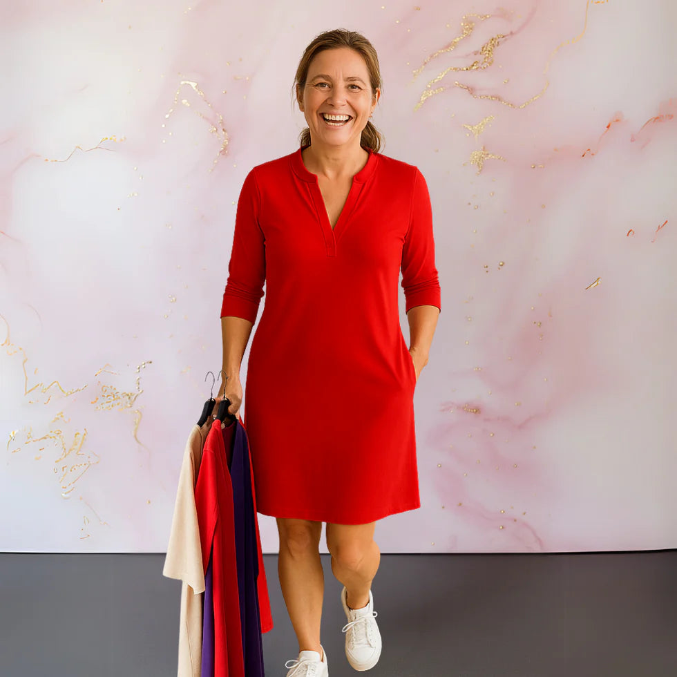 Elodie™ | Robe Unie à Col en V