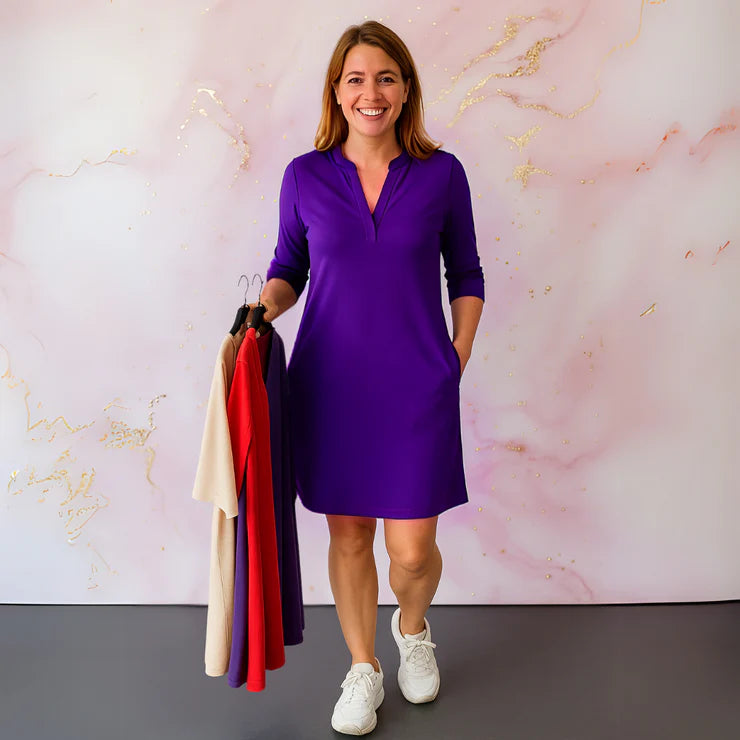 Elodie™ | Robe Unie à Col en V
