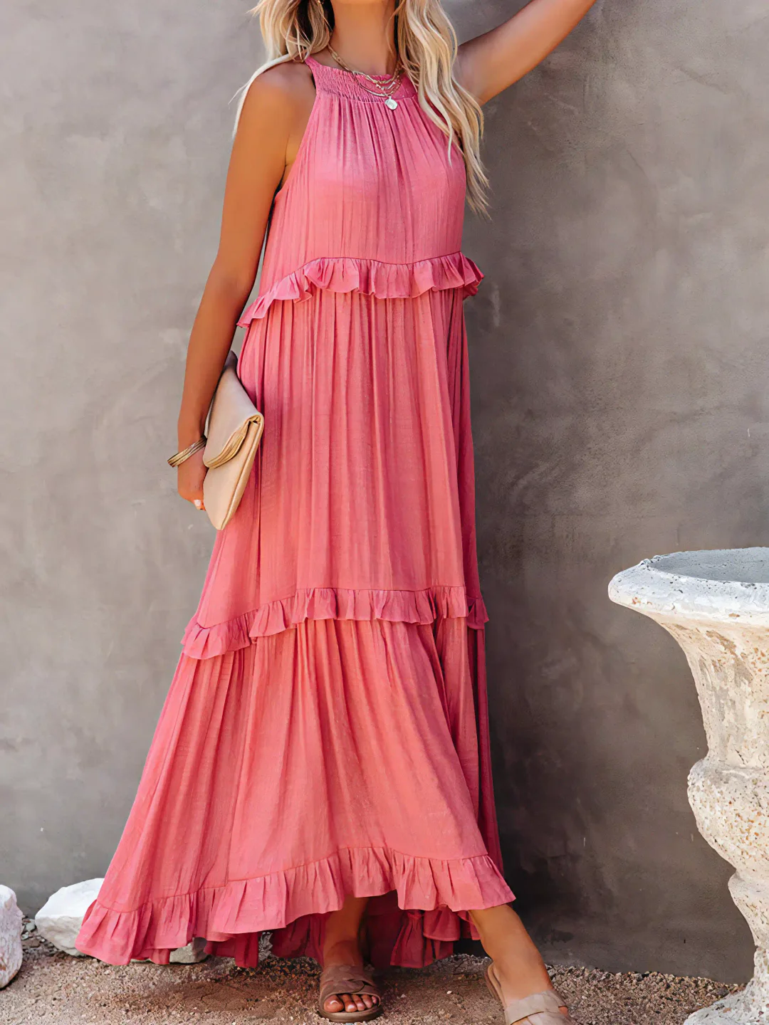 Mabel™ – Robe Longue Volants & Légèreté