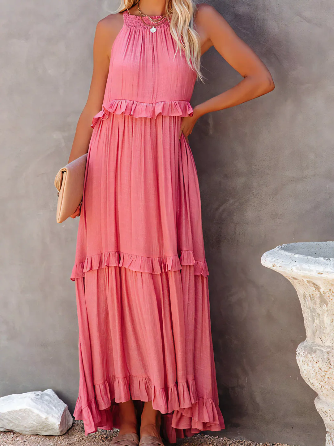 Mabel™ – Robe Longue Volants & Légèreté
