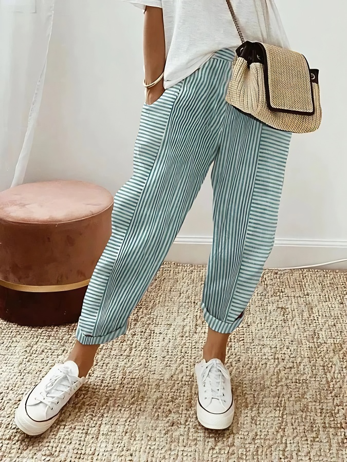 Camille – Pantalon Rayé Décontracté par Noirelle