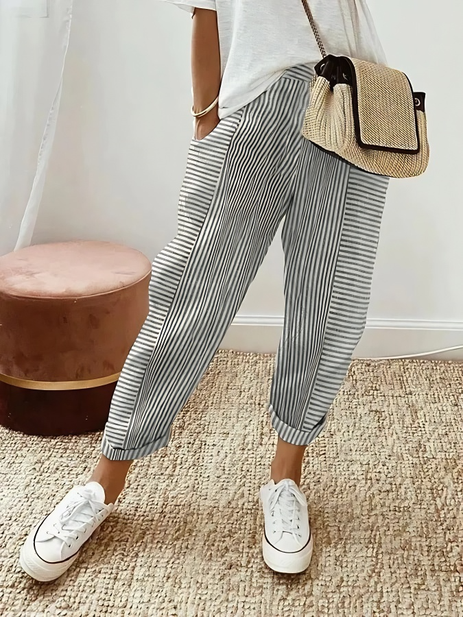 Camille – Pantalon Rayé Décontracté par Noirelle