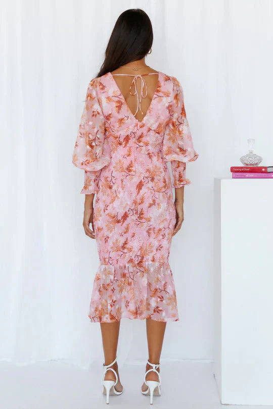 Nevara | Robe Midi Imprimé Floral