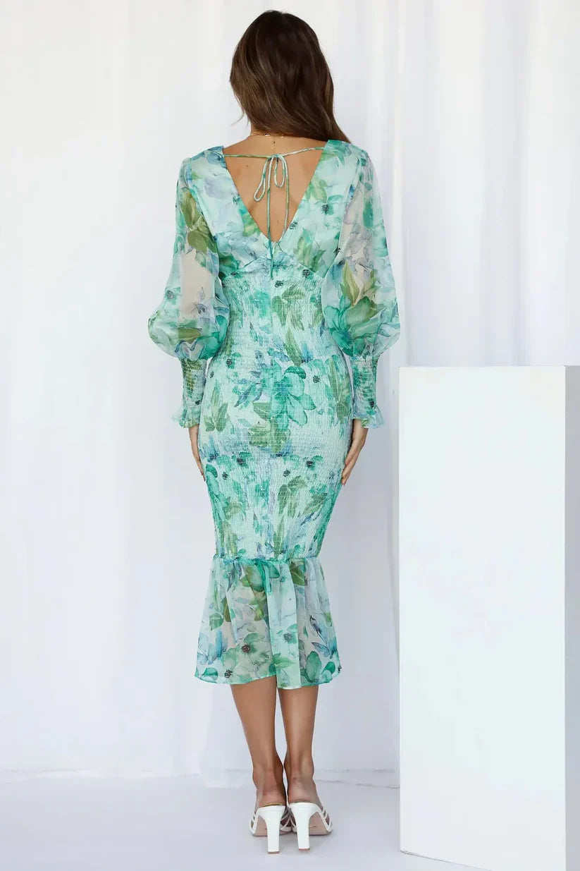 Nevara | Robe Midi Imprimé Floral