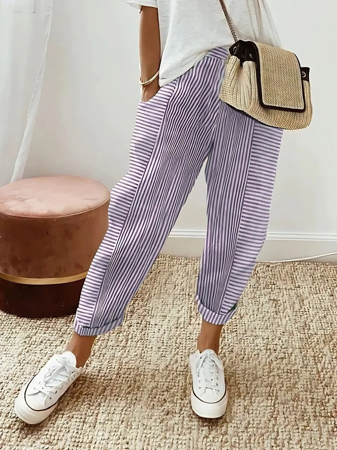 Camille – Pantalon Rayé Décontracté par Noirelle
