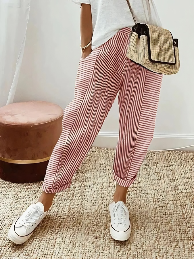 Camille – Pantalon Rayé Décontracté par Noirelle
