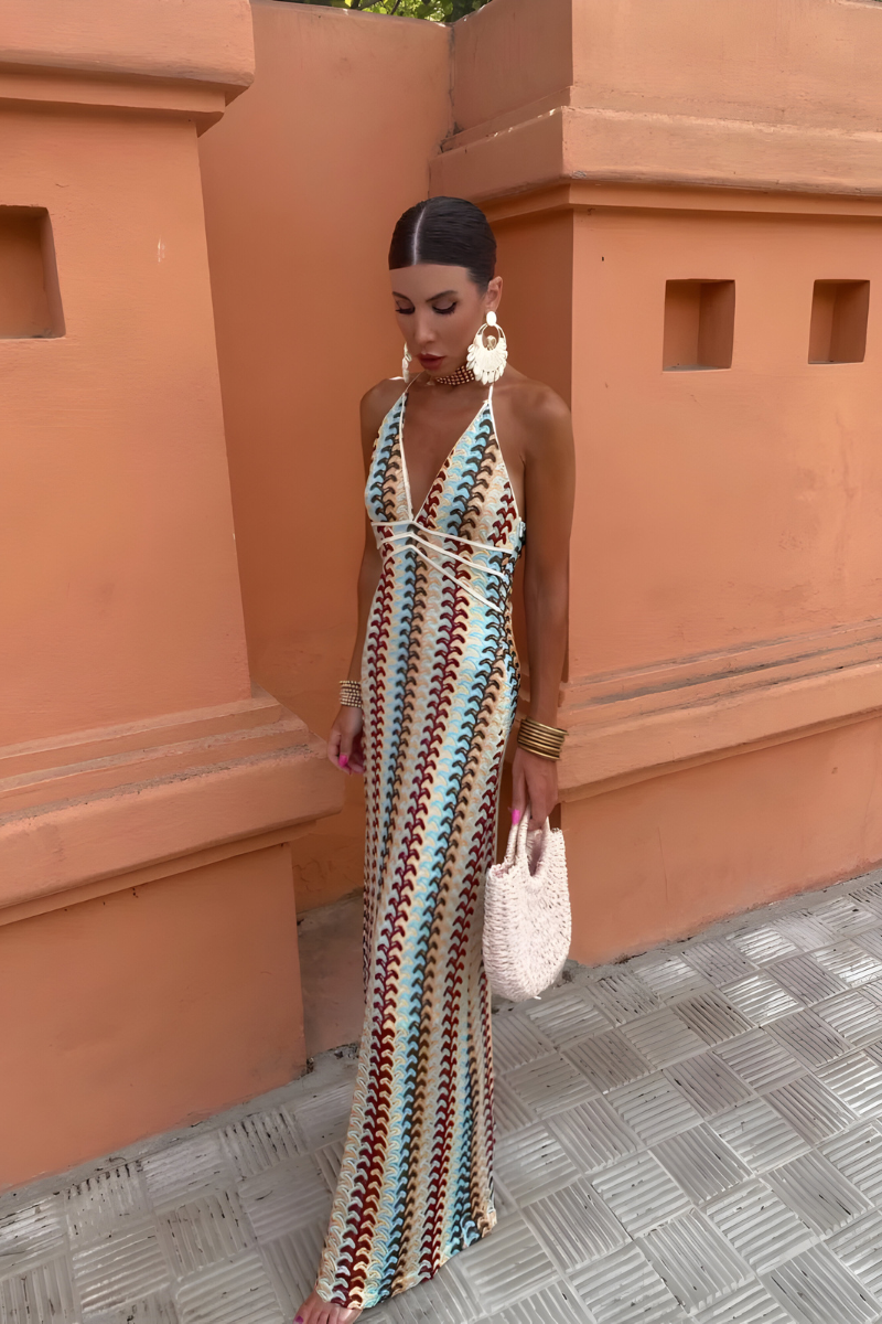 Solena™ | Robe longue bohème à dos nu