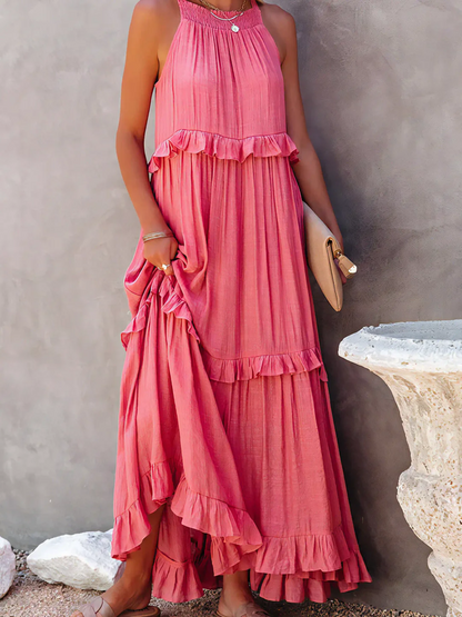 Mabel™ – Robe Longue Volants & Légèreté