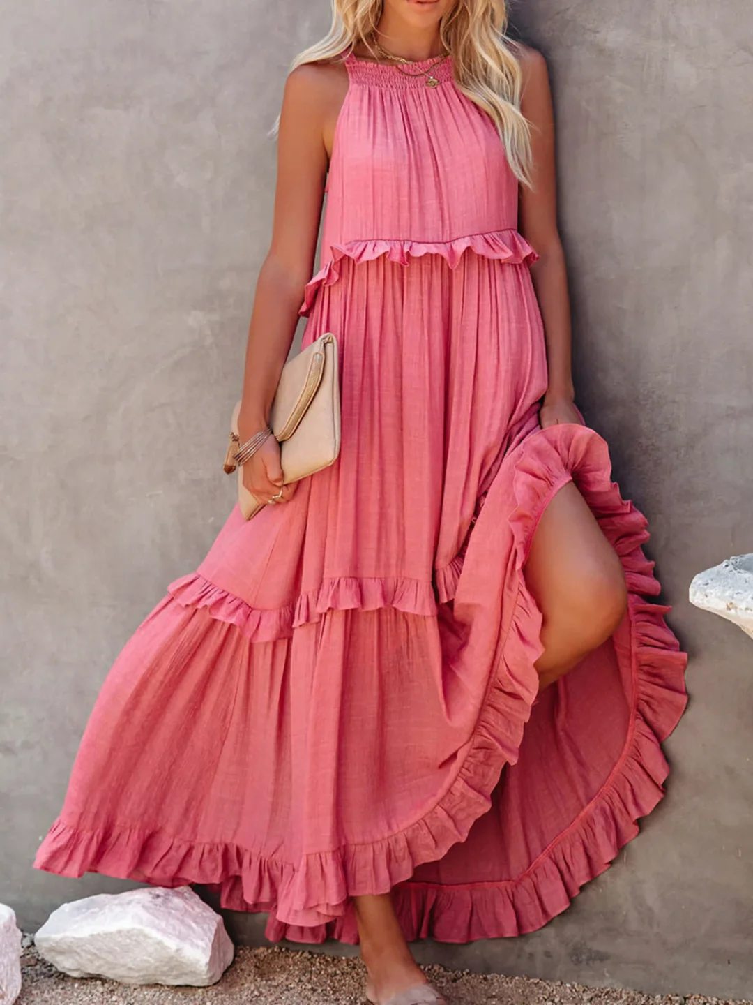 Mabel™ – Robe Longue Volants & Légèreté