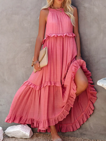 Mabel™ – Robe Longue Volants & Légèreté