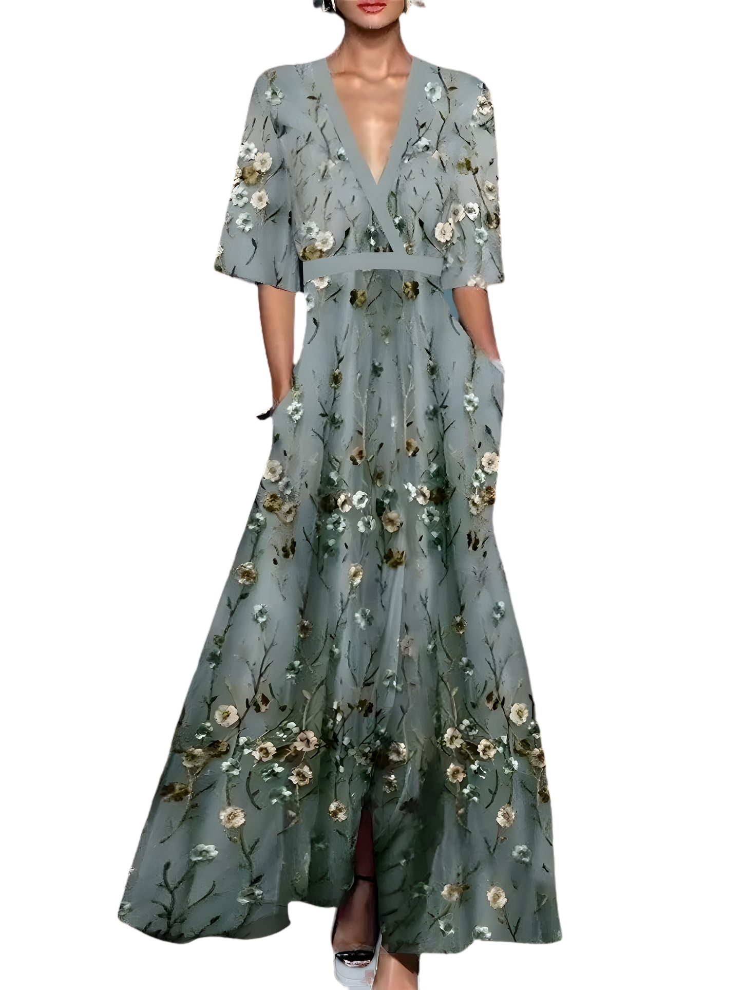 Elise | Robe Portefeuille Élégante Fleurie