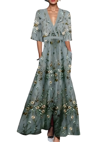 Elise | Robe Portefeuille Élégante Fleurie