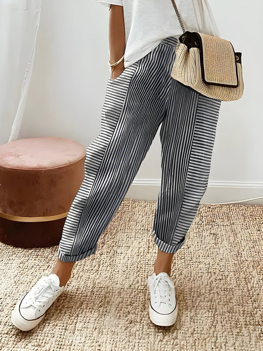 Camille – Pantalon Rayé Décontracté par Noirelle