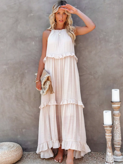 Mabel™ – Robe Longue Volants & Légèreté